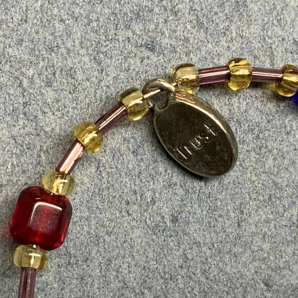 Memory Wire Bracelet 7 In Multi-Color Silver Wish Believe Laugh Trust Imagine - Picture 5 of 7